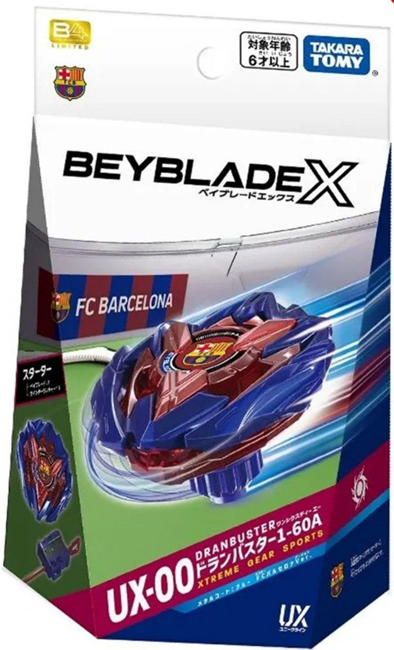 Takara Tomy Beyblade X Starter Set - Limited Edition BXG-18 (UX-00) Dranbuster-1-60A (Metal Coat: Blue) FC Barcelona Version
