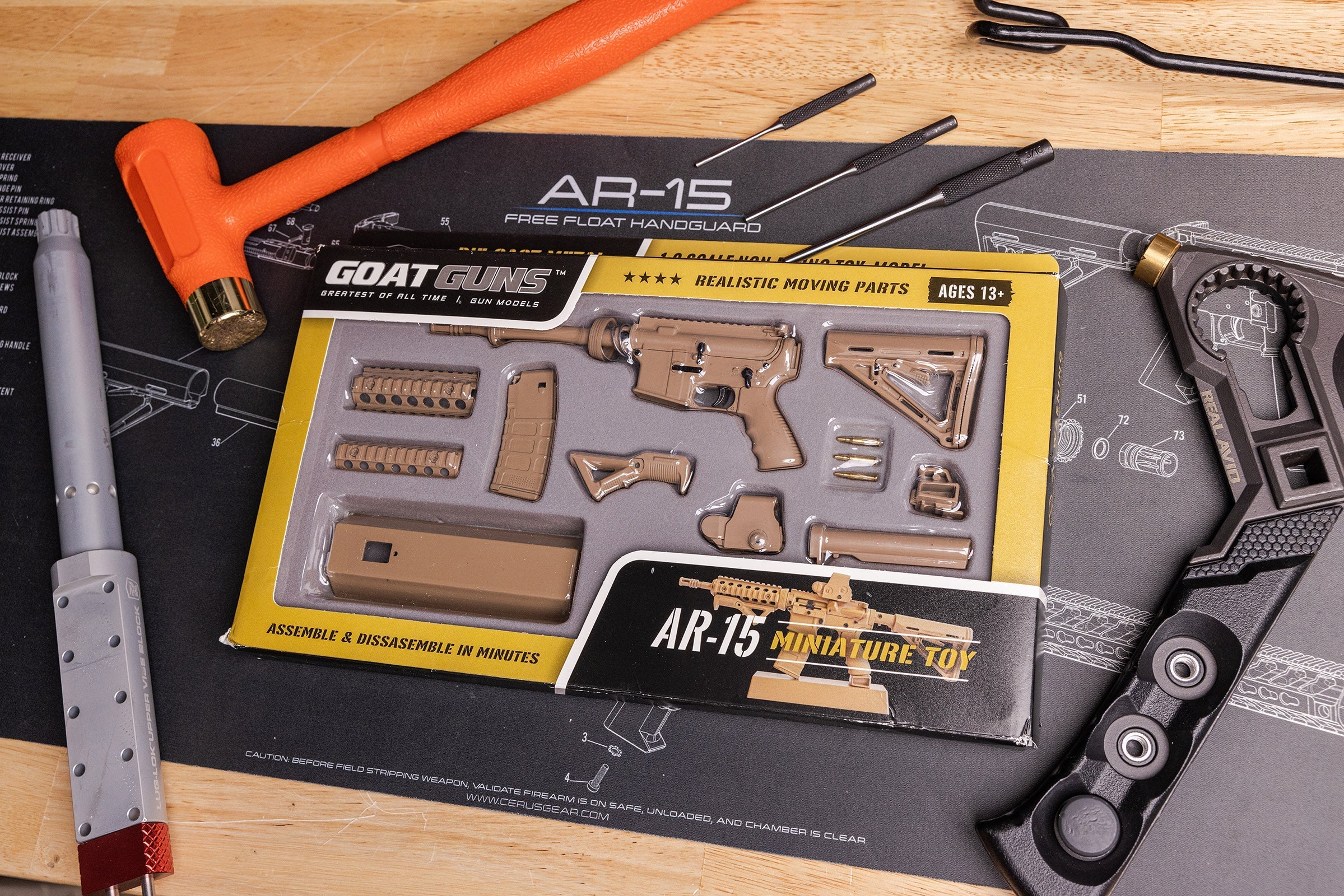GoatGuns Die-Cast Metal Miniature - AR15 - Coyote