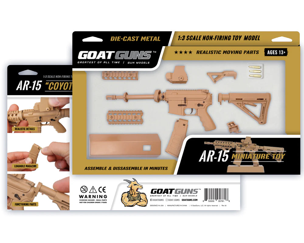 GoatGuns Die-Cast Metal Miniature - AR15 - Coyote